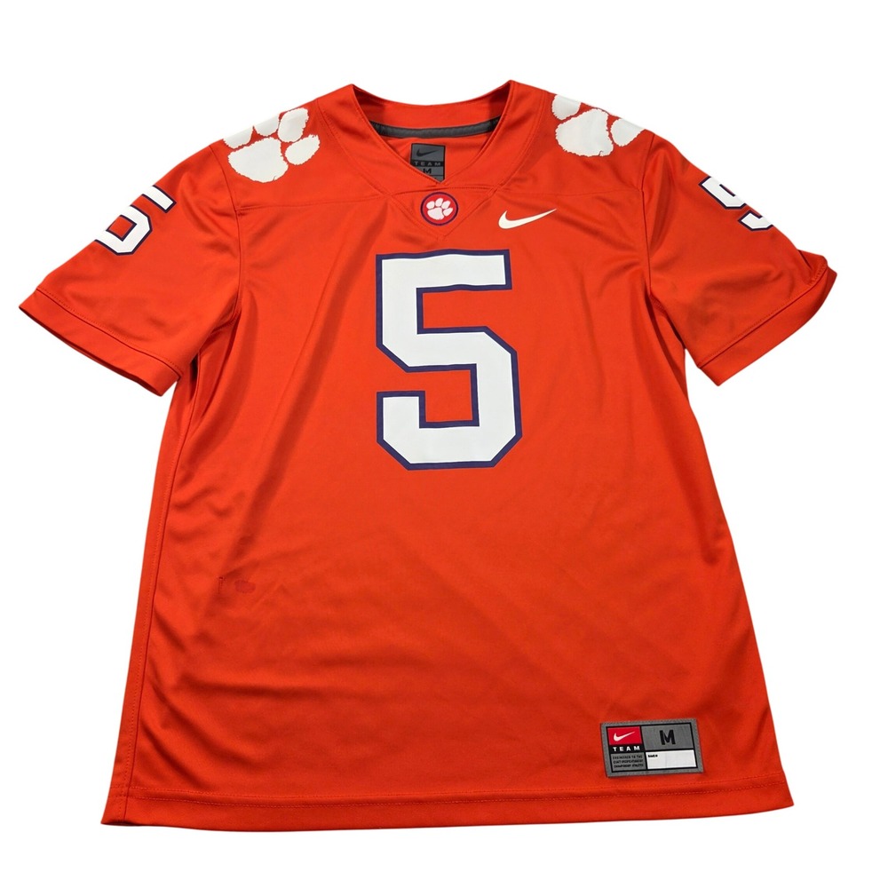 Clemson Tigers Football Jersey Mens Medium Orange #5 Nike Dri-FIT AO9888-892